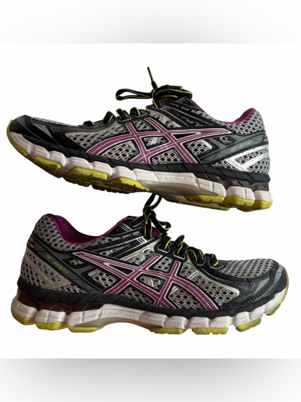 Asics GT-2000 Women’s Running Shoes Size 7 Gel Fluidride Black Magenta